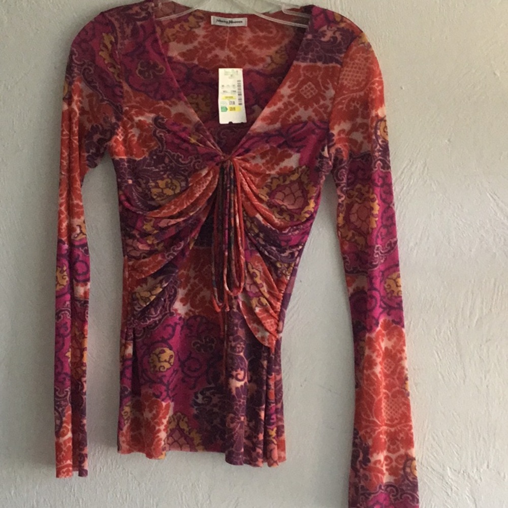 Calvin Klein size S spandex/rayon floral blouse